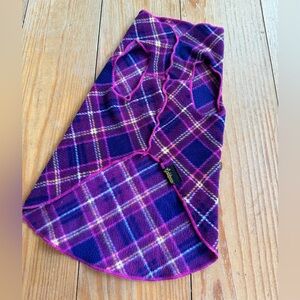 Gold Paw Dog Fleece Sweater Purple Plaid